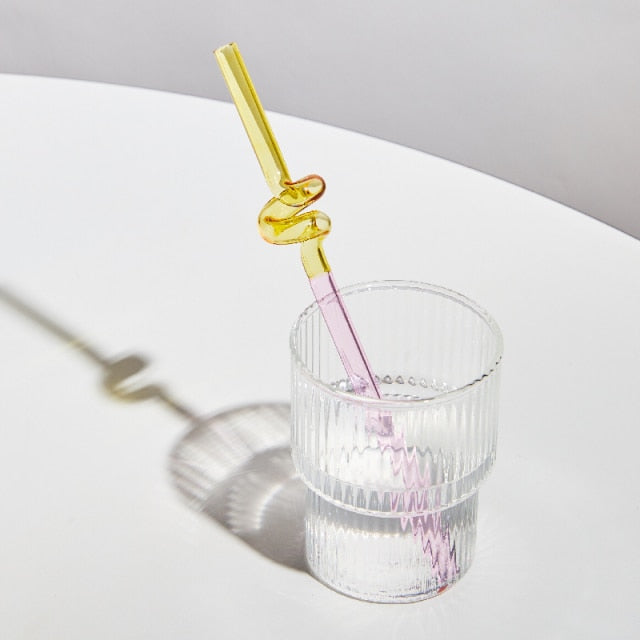 Coloured Twisted Glass Straws - Sustainable and Stylish