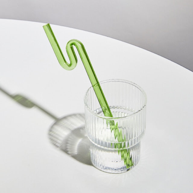 Coloured Twisted Glass Straws - Sustainable and Stylish