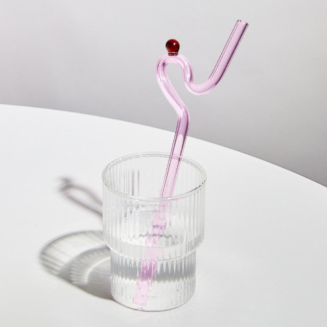 Coloured Twisted Glass Straws - Sustainable and Stylish