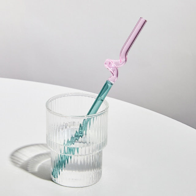 Coloured Twisted Glass Straws - Sustainable and Stylish