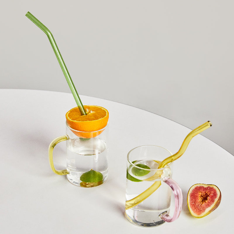 Coloured Twisted Glass Straws - Sustainable and Stylish