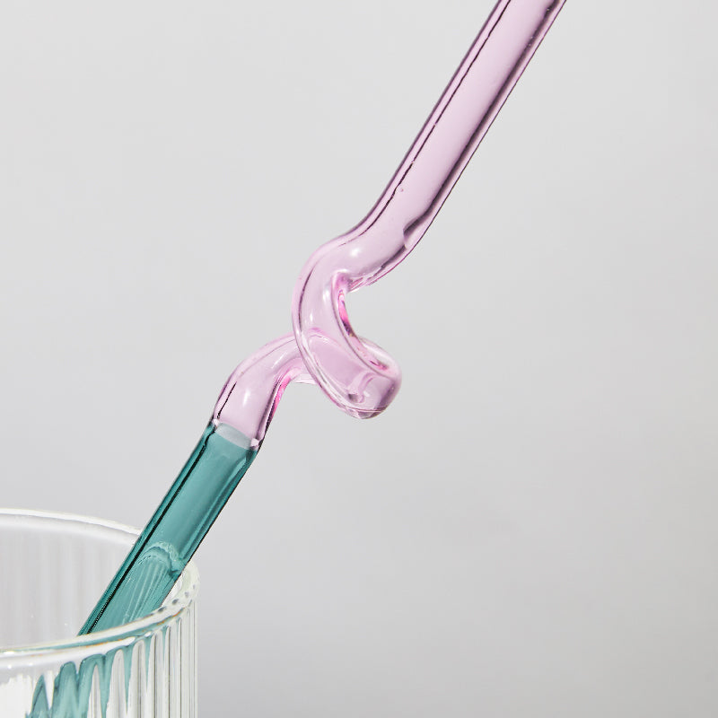 Coloured Twisted Glass Straws - Sustainable and Stylish