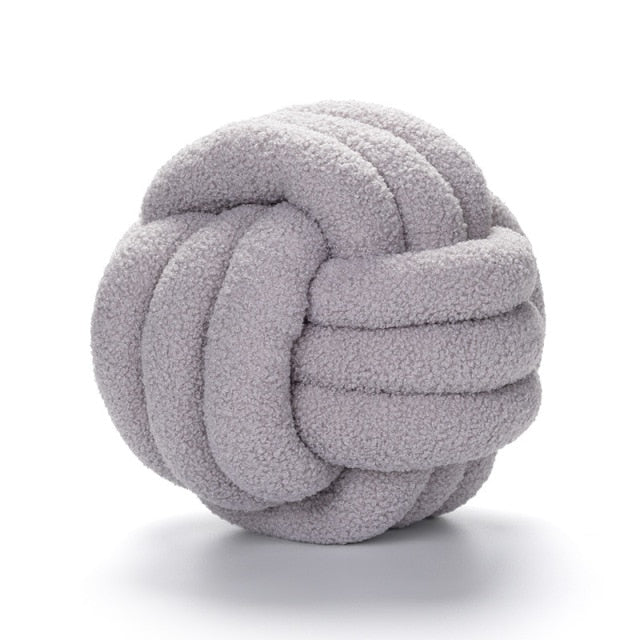 Round Knot Cotton Cushion - Soft and Fluffy Design in Multiple Colours