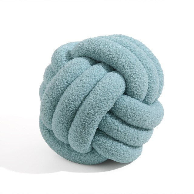 Round Knot Cotton Cushion - Soft and Fluffy Design in Multiple Colours