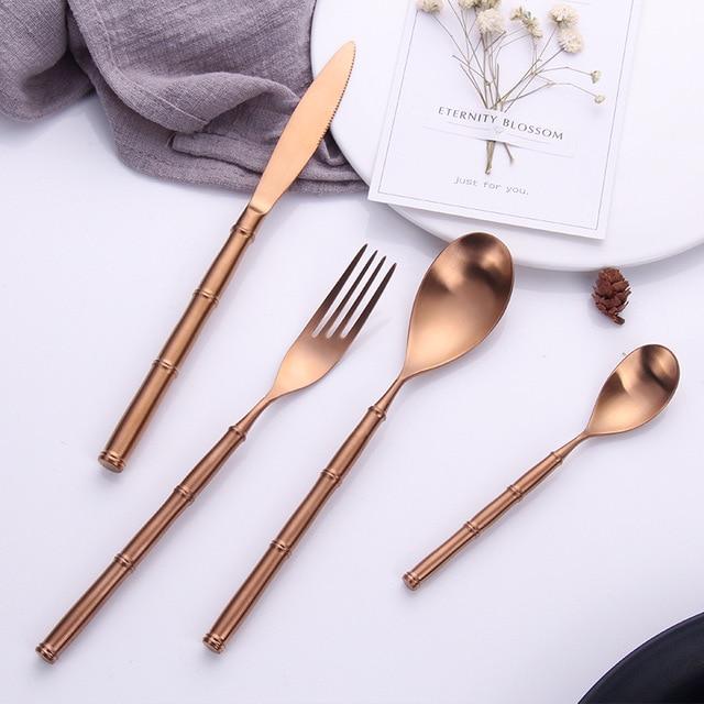 GoldenHome – Luxe Golden Cutlery Set in Stainless Steel