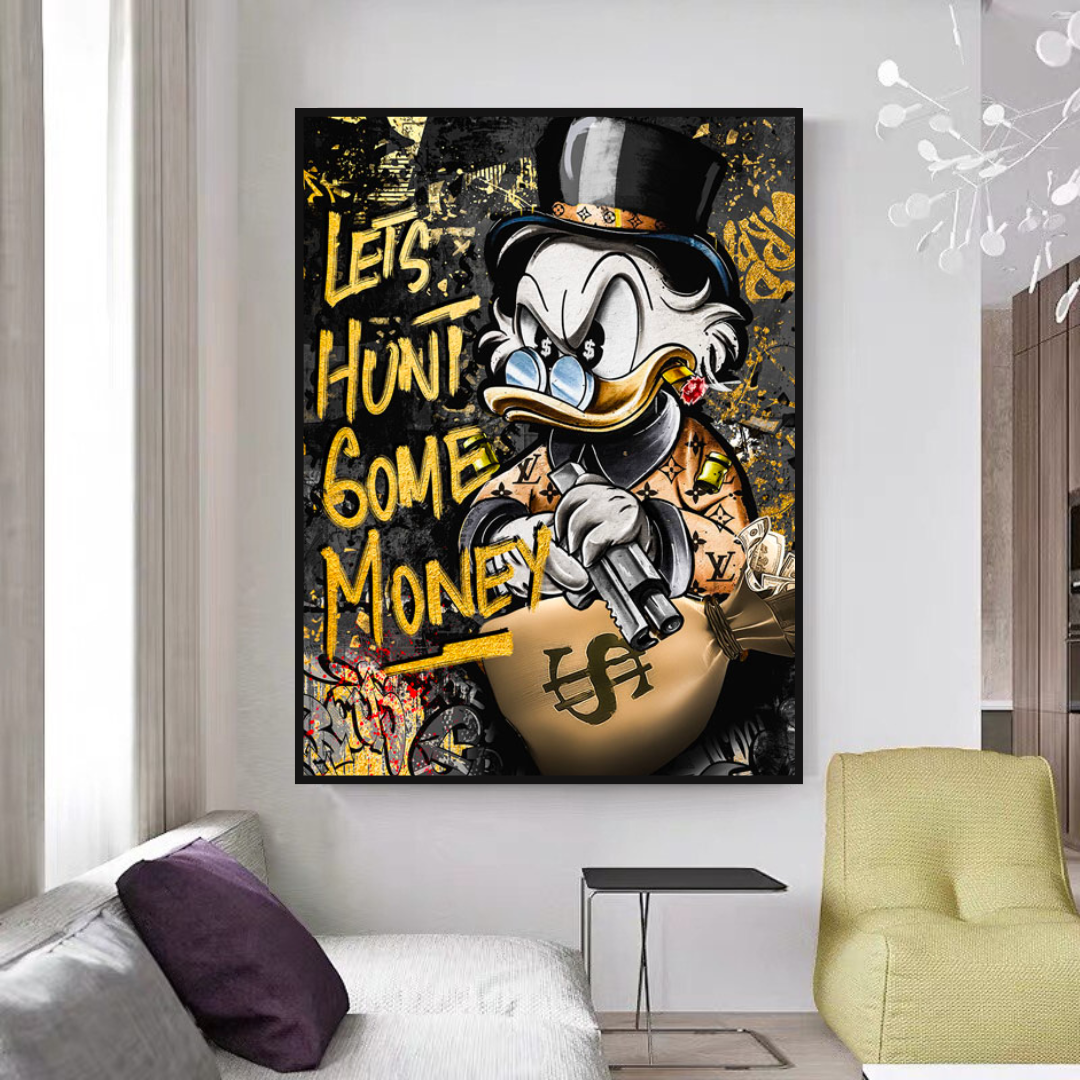 Scrooge McDuck Wall Decoration - Canvas Painting in Various Sizes