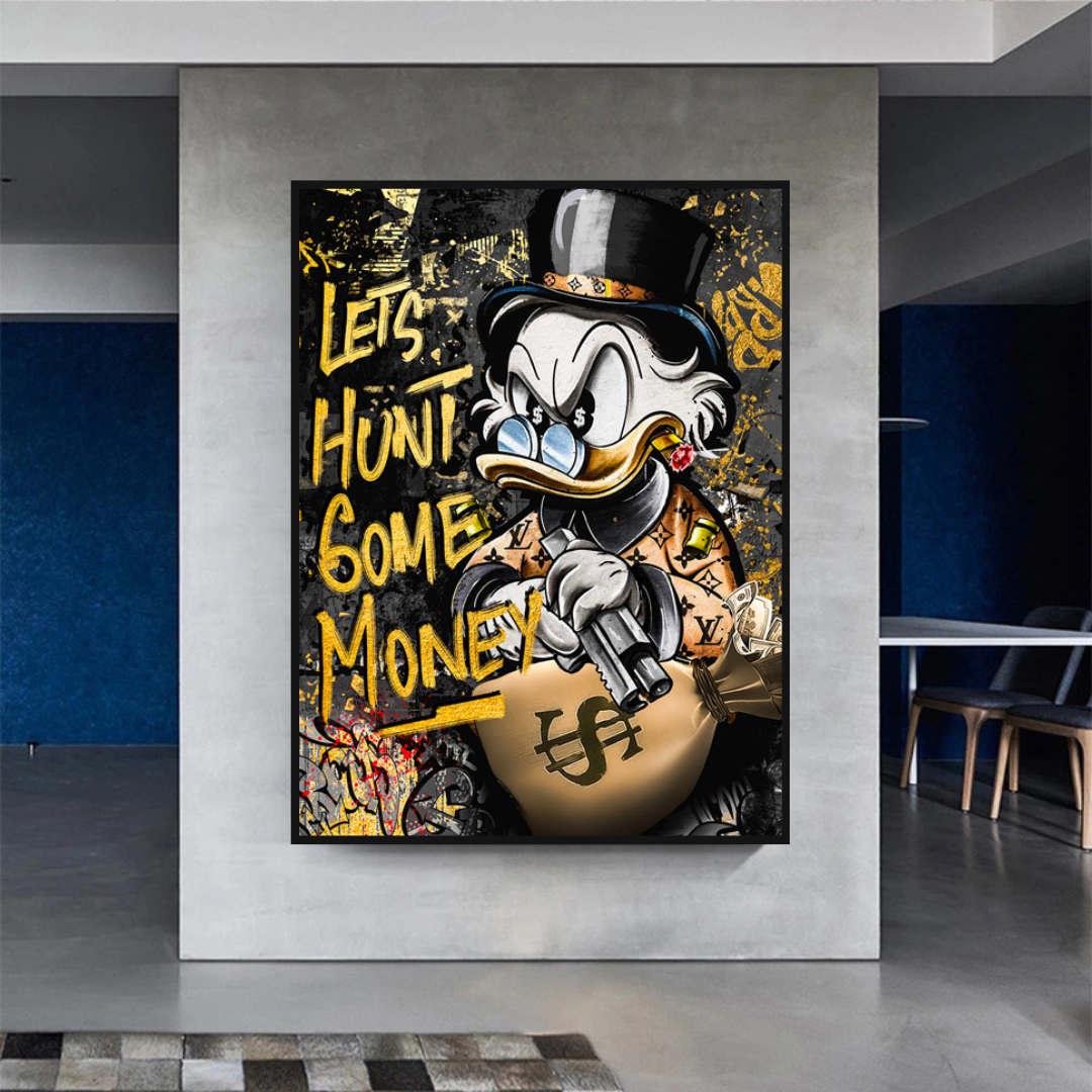 Scrooge McDuck Wall Decoration - Canvas Painting in Various Sizes