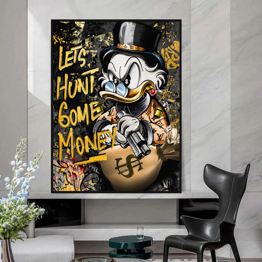 Scrooge McDuck Wall Decoration - Canvas Painting in Various Sizes