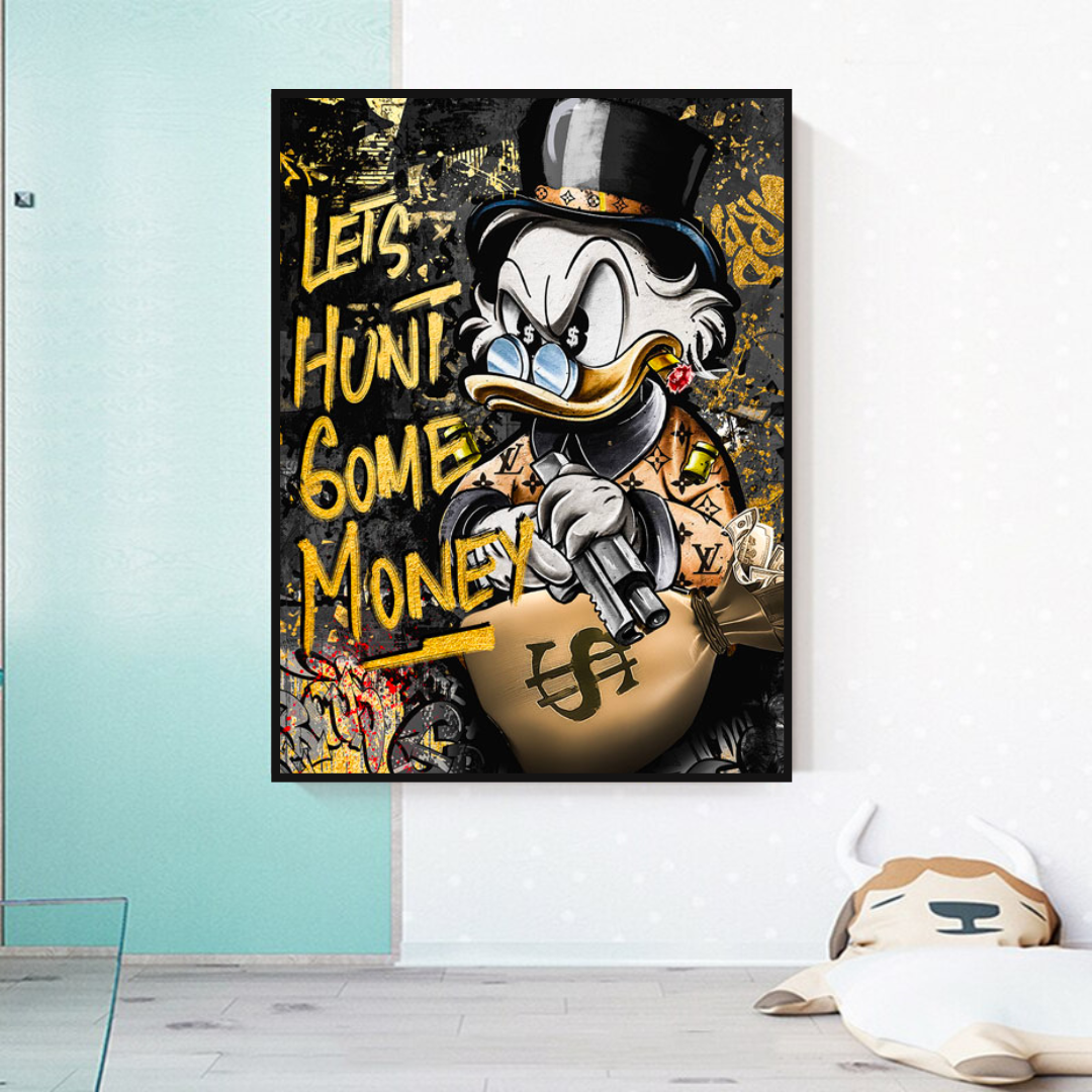 Scrooge McDuck Wall Decoration - Canvas Painting in Various Sizes