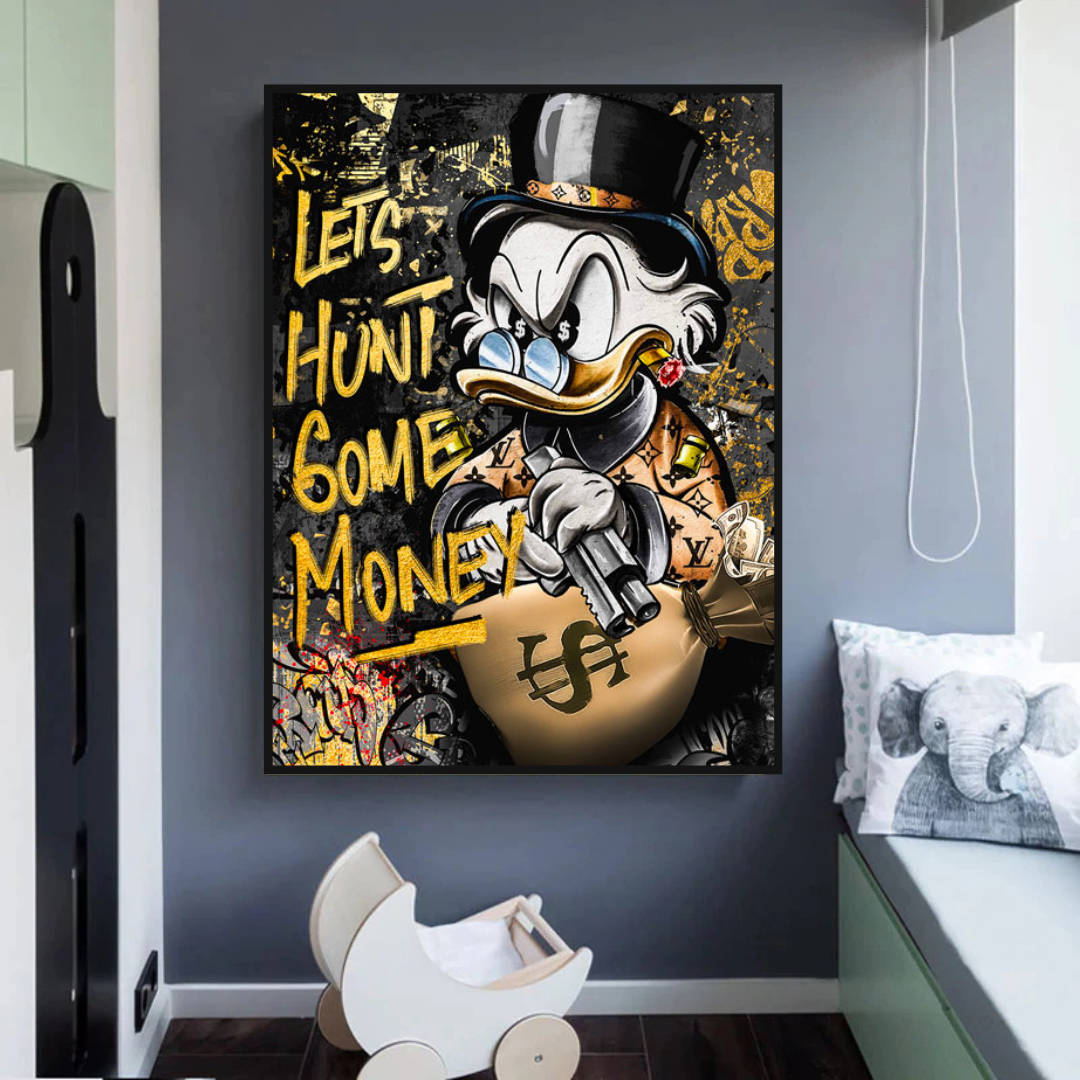 Scrooge McDuck Wall Decoration - Canvas Painting in Various Sizes