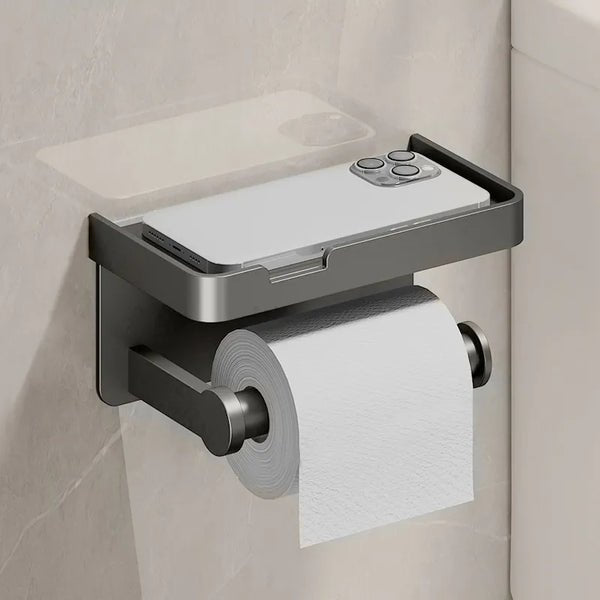 Toilet Roll Holder | Multifunctional Toilet Roll Holder with Extra Storage Shelf