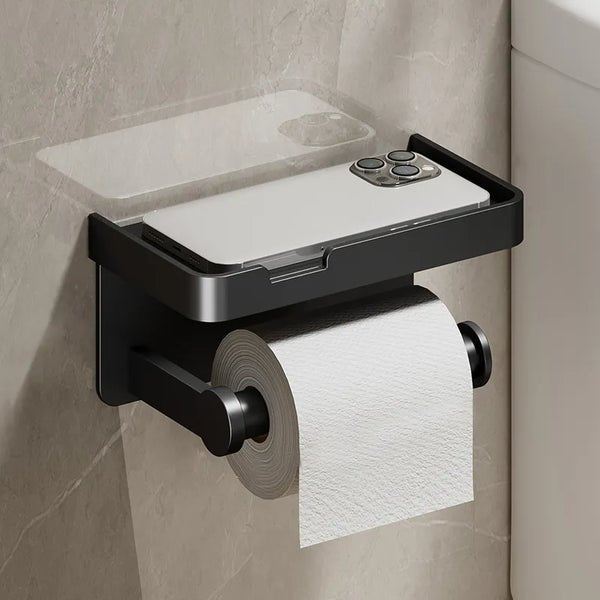 Toilet Roll Holder | Multifunctional Toilet Roll Holder with Extra Storage Shelf