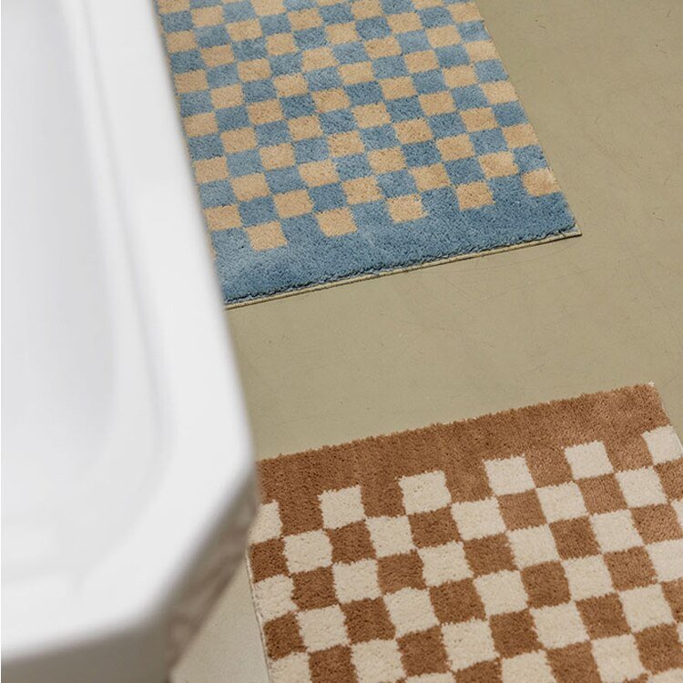 LuxaTerra - Soft, Fluffy Bathroom Mat with Diamond Pattern