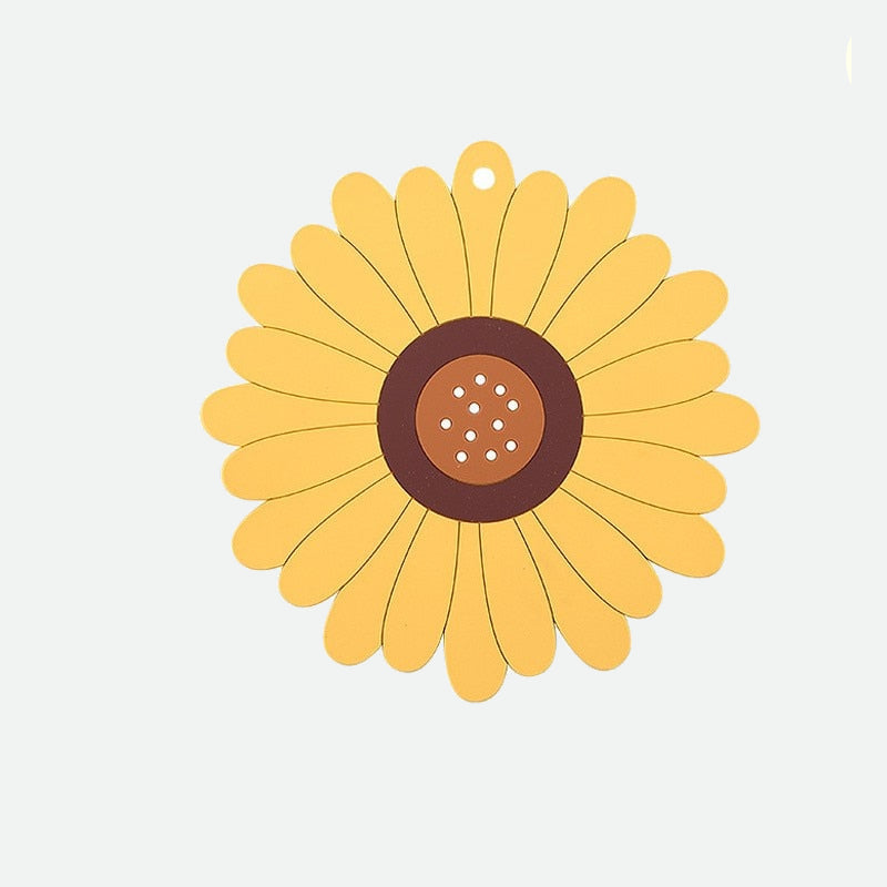 Sunflower Shaped Coffee Coaster – Flexible Non-Slip Coaster