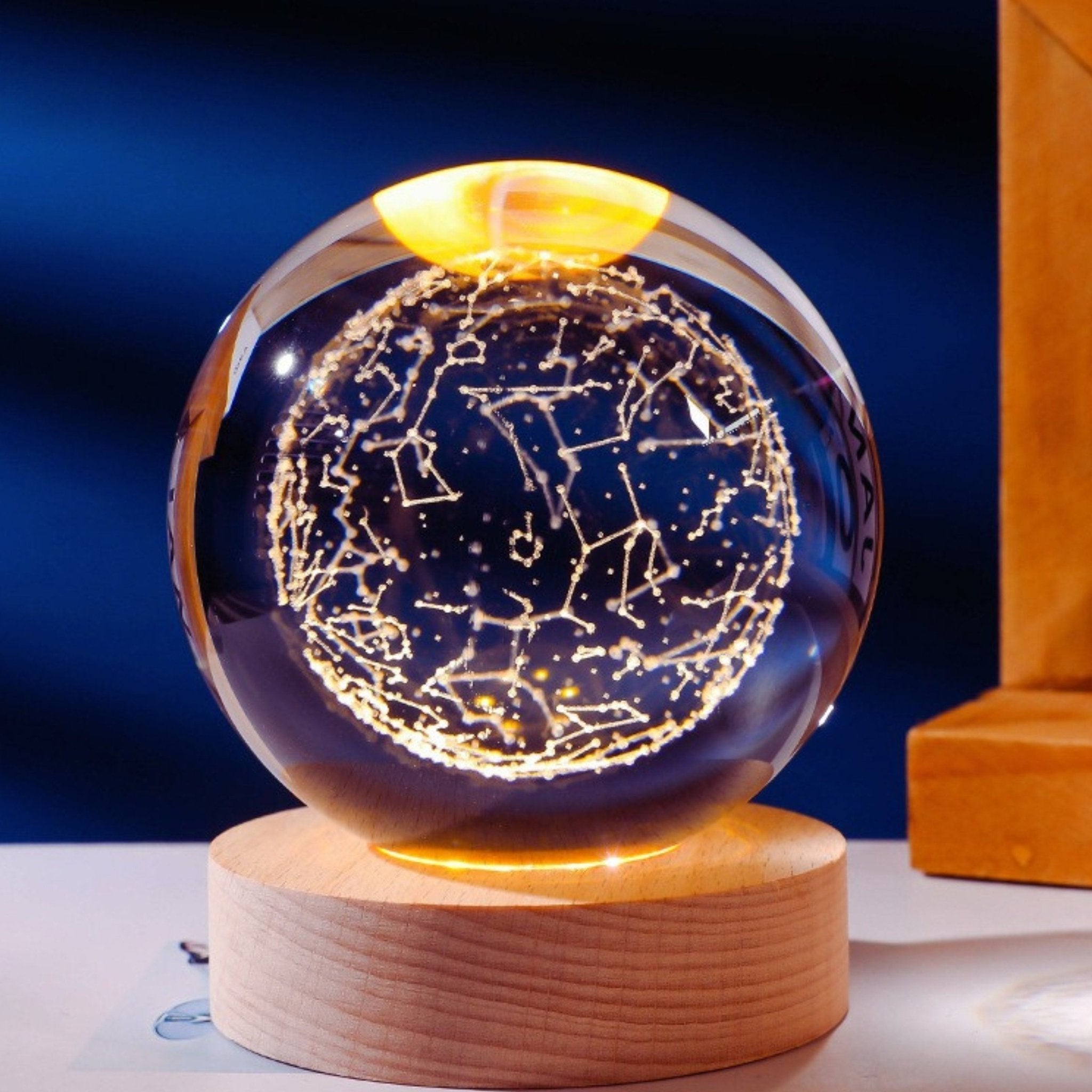 Wireless Crystal Ball Lamp with Dimming Function – Rechargeable and Warm Light