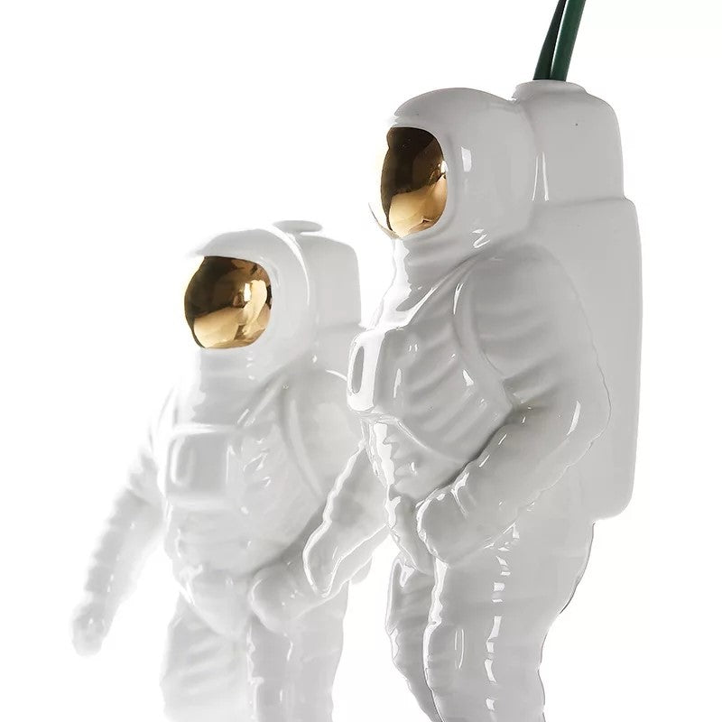 Astronaut Figurine - Ceramic Decoration in Gold or White, Available in 2 Sizes