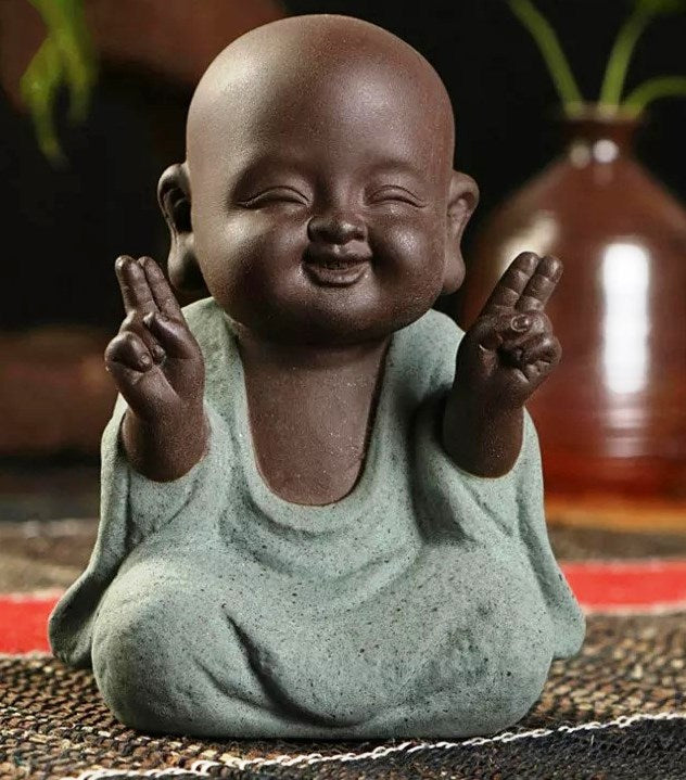 Buddhist Figurine - Handmade Clay Figure 9.8 cm