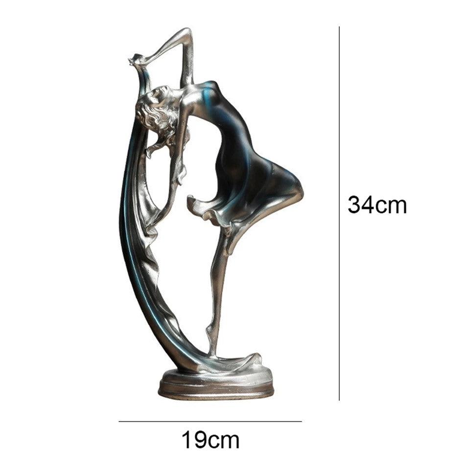 Elegant Ballerina Figurine 34 x 19 cm – Modern Art Decoration