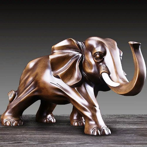 Walking Elephant Statue - Asian Style, 20 cm Long