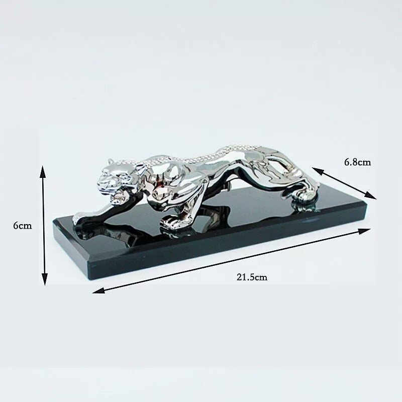 Golden or Silver Roaring Leopard Decoration – Metal Figurine for Interior