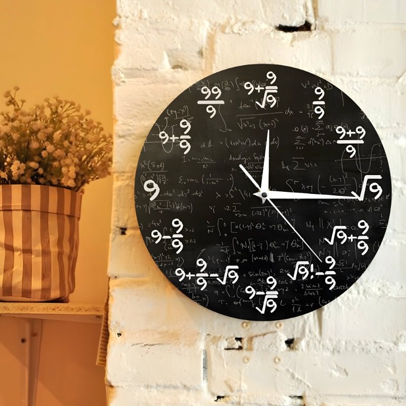 Mathematical Wall Clock - Formulas and Time - Ideal for Home or Office