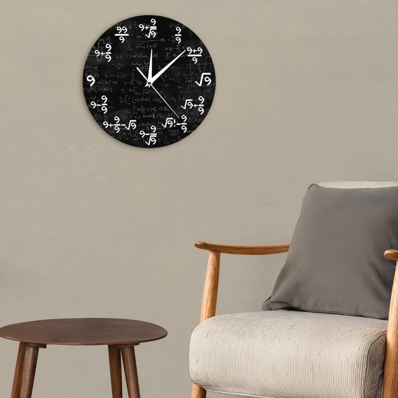 Mathematical Wall Clock - Formulas and Time - Ideal for Home or Office