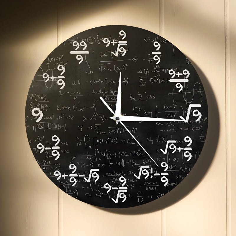 Mathematical Wall Clock - Formulas and Time - Ideal for Home or Office