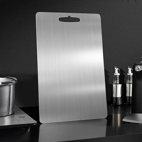 Antibacterial Stainless Steel Cutting Board - Durable and Practical - With Handle