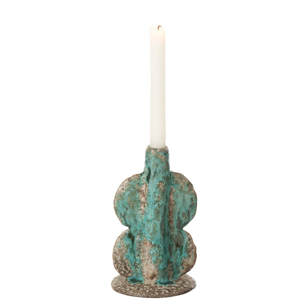 Ceramic Vase and Candle Holder in Blue and Brown – Stylish and Versatile