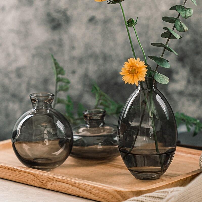 Set of 3 Small Glass Vases – Stylish Small Vases for Flowers