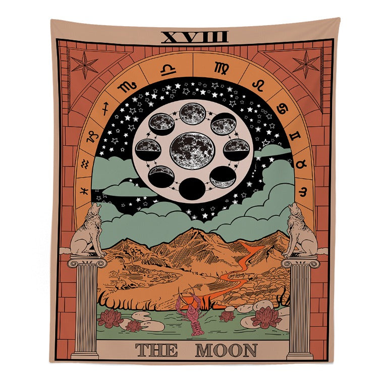 Lunatura - Tarot Tapestry with Colourful Moon Phases