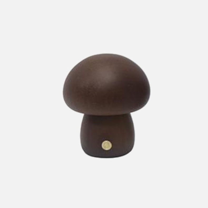 VerdaMuse Wireless Table Lamp with Wood Effect and Mushroom Shape - Compact and Convenient