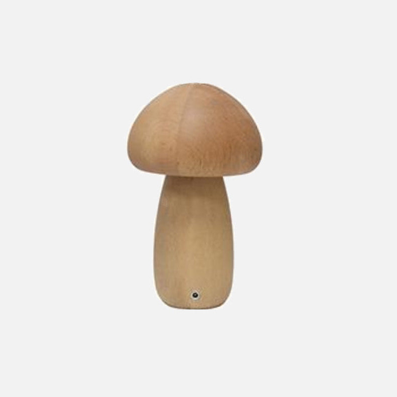 VerdaMuse Wireless Table Lamp with Wood Effect and Mushroom Shape - Compact and Convenient