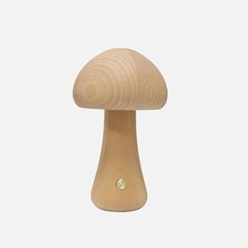 VerdaMuse Wireless Table Lamp with Wood Effect and Mushroom Shape - Compact and Convenient