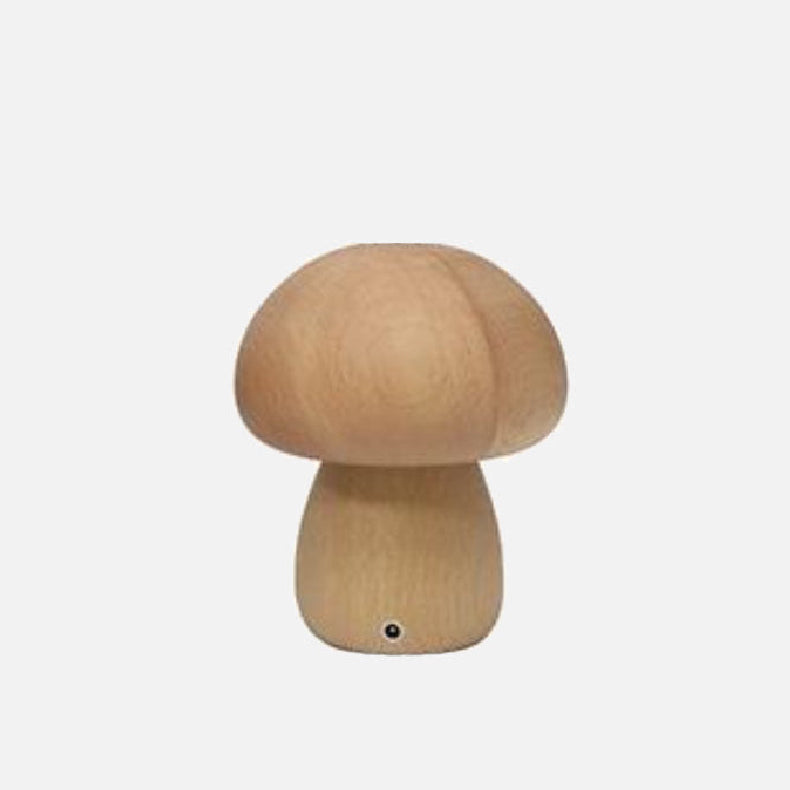 VerdaMuse Wireless Table Lamp with Wood Effect and Mushroom Shape - Compact and Convenient