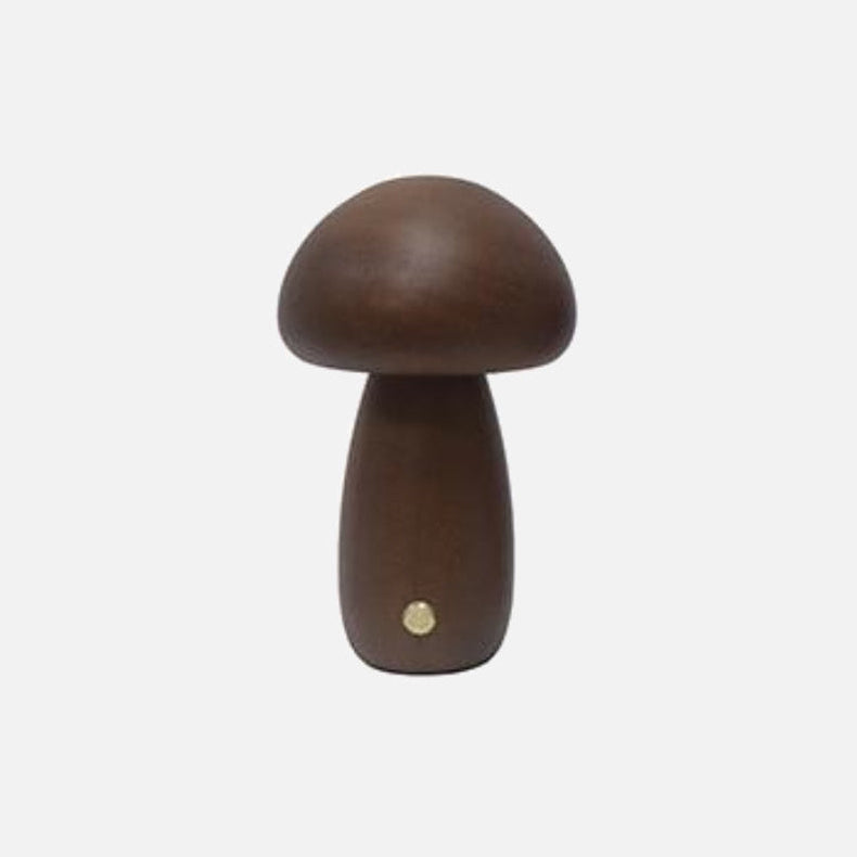 VerdaMuse Wireless Table Lamp with Wood Effect and Mushroom Shape - Compact and Convenient